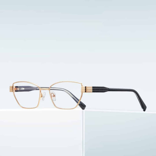 Techsuit Ochelari De Protecție Împotriva Luminii Albastre Reflex Pc 3162 Femei Dreptunghi Cadru Metalic Lentile Ac Negre