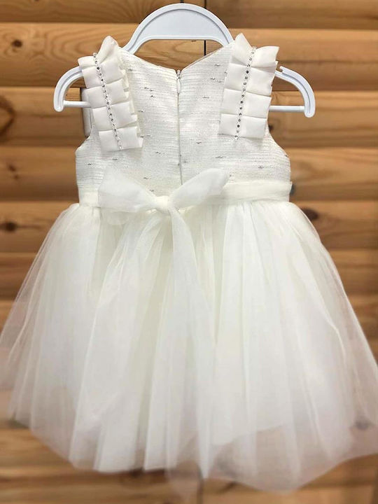 Children's Dress Floral Ecru