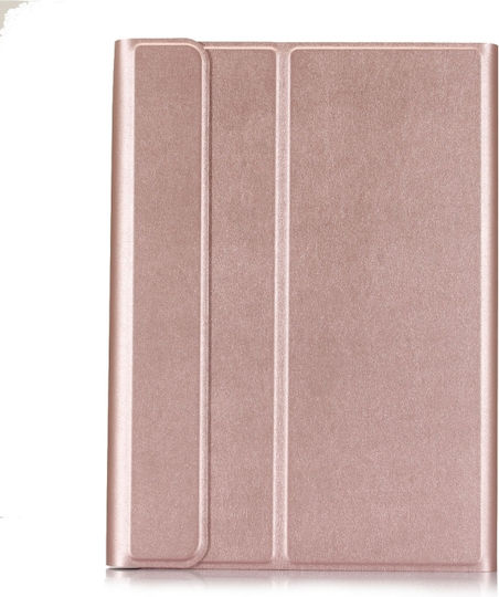 Sleeve Leather Flip Cover Δερμάτινη με Πληκτρολόγιο στα Αγγλικά US Ροζ Χρυσή (Galaxy Tab A7 2020/2022)