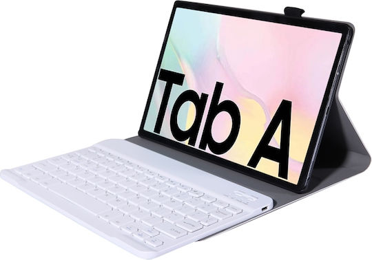 Sleeve Leather Flip Cover Δερμάτινη με Πληκτρολόγιο στα Αγγλικά US Ροζ Χρυσή (Galaxy Tab A7 2020/2022)