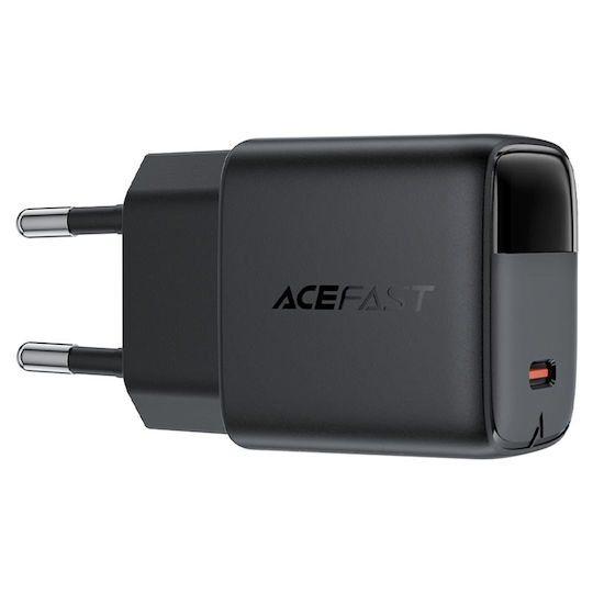 Acefast Φορτιστής GaN με Θύρα USB-C και Καλώδιο USB-C - USB-C Μαύρος (A113)