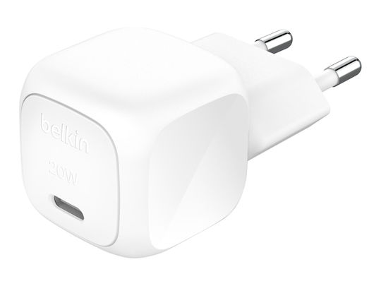 Belkin Charger Without Cable with USB-C Port 20W Power Delivery Whites (BoostCharge)