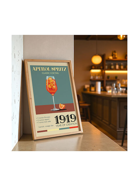 Poster Vintage Aperol Spritz Classic Cocktail Pst25374 40cm X 50cm