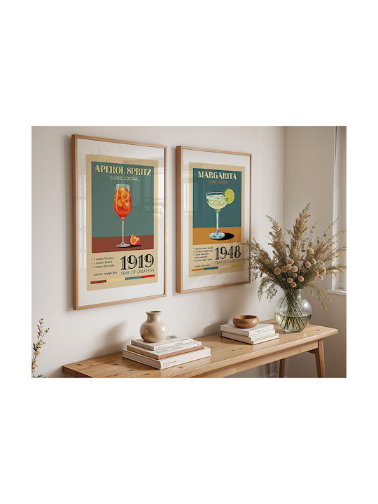Poster Vintage Aperol Spritz Classic Cocktail Pst25374 40cm X 50cm