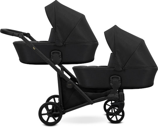 Kunert Brav Duo 3 in 1 Verstellbar Doppelter Kinderwagen Geeignet für Neugeborene Black 11.6kg