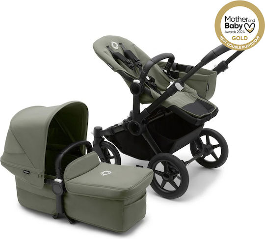 Bugaboo Donkey 5 Mono Complete Reglabil 2 în 1 Cărucior pentru copii Potrivit pentru Nou-născut Negru - Verde pădure 13kg