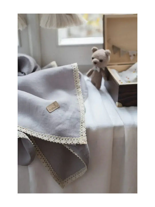 BabyLy Pătură Pepinieră Swaddling pături 100% bumbac Gri 100x100cm