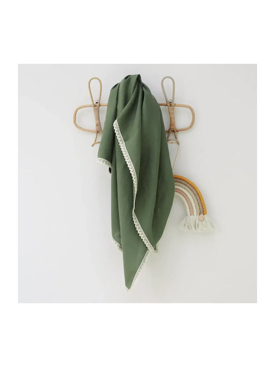 BabyLy Pătură Pepinieră Swaddling pături 100% bumbac Verde 100x100cm