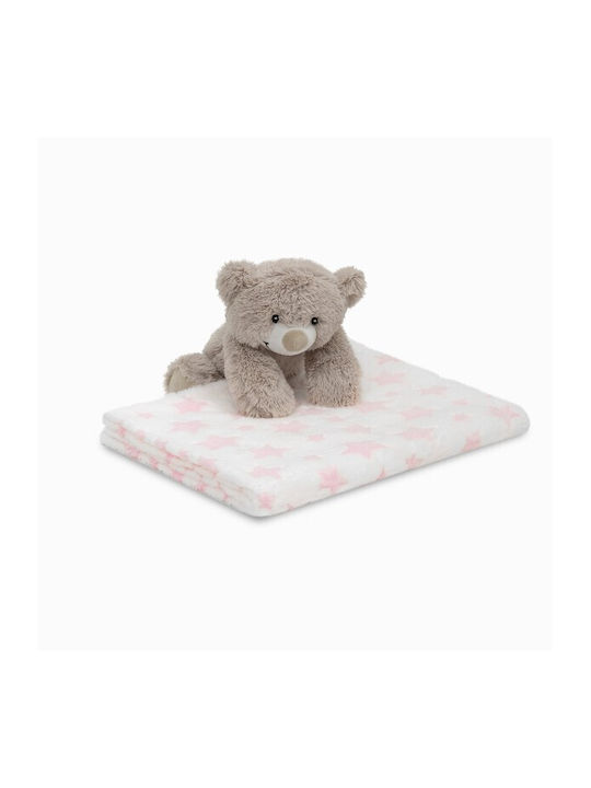 Interbaby Blanket Nursery Swaddling Blankets Velvet Pink with Animal 80x110cm