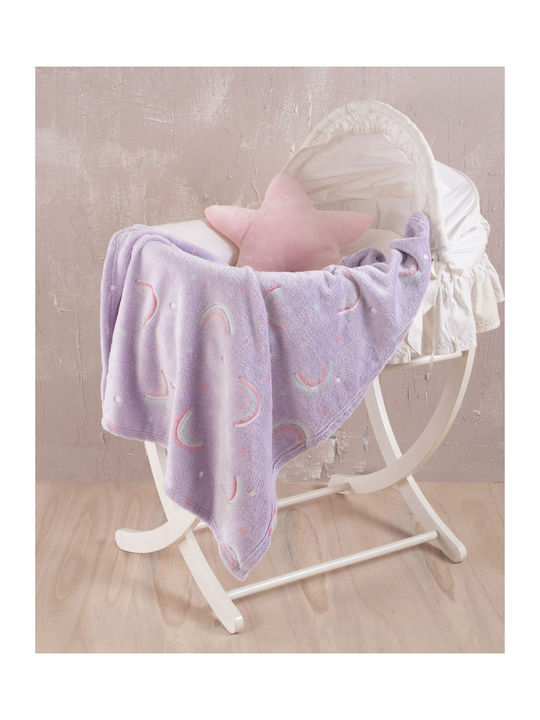 Rythmos Blanket Nursery Swaddling Blankets Nelie Fleece Lilac 80x110cm