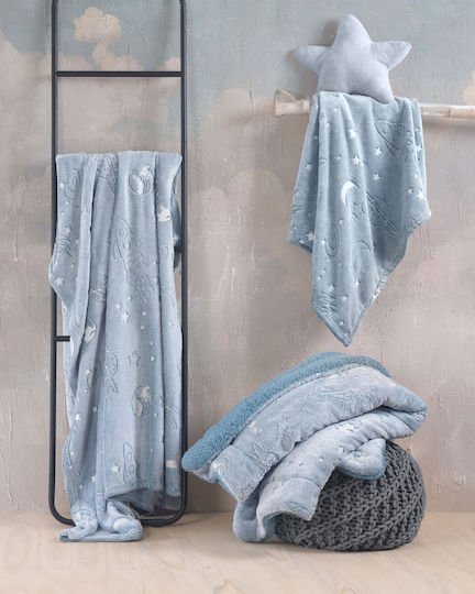 Rythmos Decke Kinderbett Oddity Vlies Hellblau 110x140cm