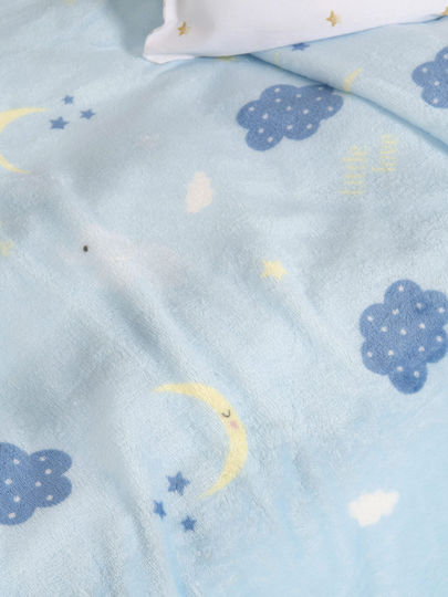Nima Decke Kinderbett Vlies Hellblau 110x140cm