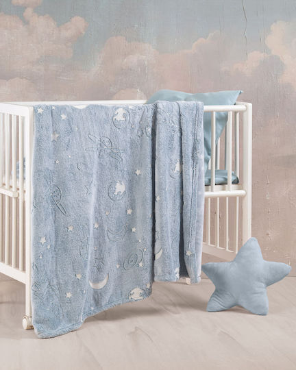 Rythmos Decke Kinderbett Oddity Vlies Hellblau 110x140cm