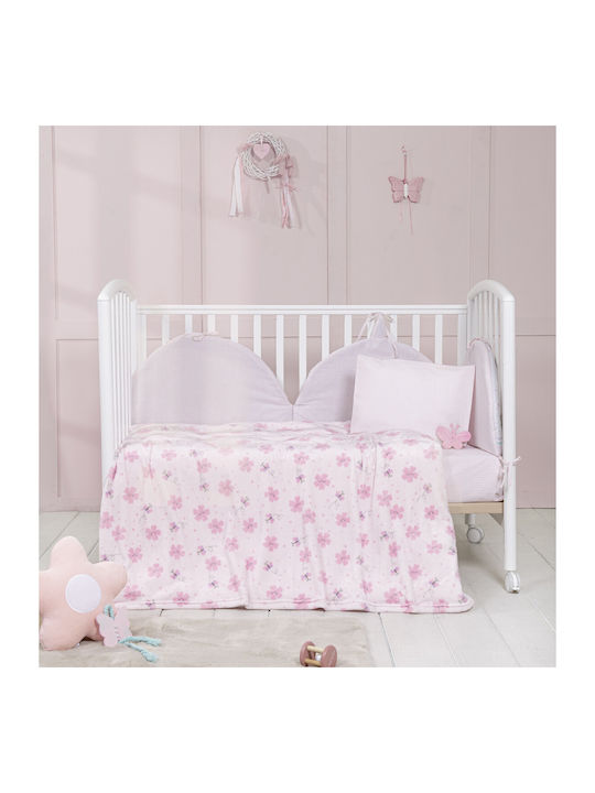 Nima Decke Kinderbett Vlies Rosa 110x140cm