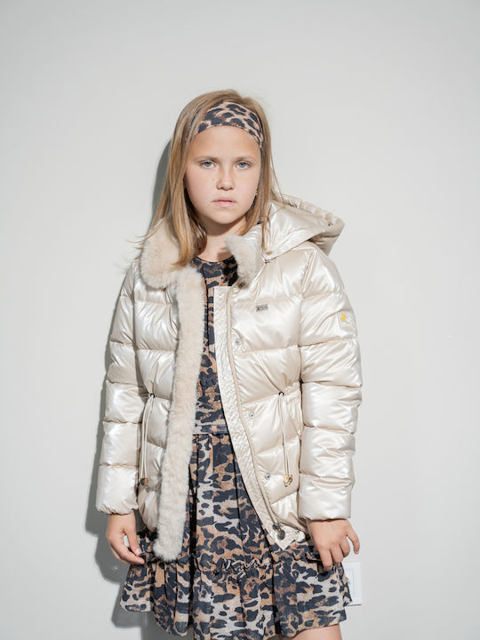 Kids' Casual Jacket Double Sided with Hood Beige