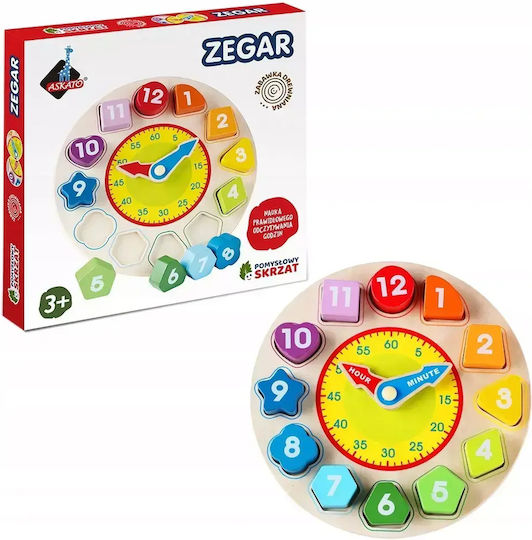 Askato Educational Time Learning Game made of Wood for 3+ years Years Old