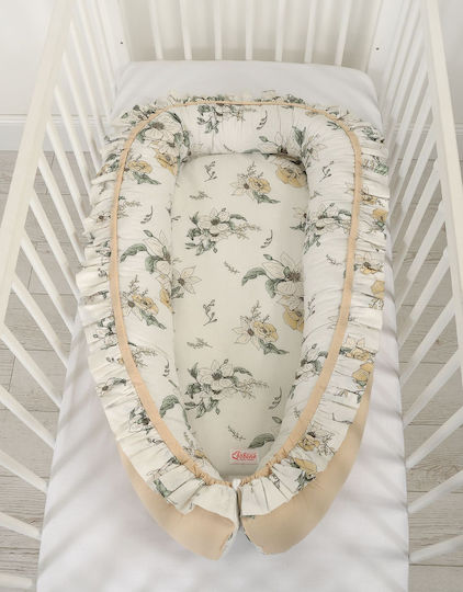 Bobono Pernă pentru bebeluși în formă de cuib Clematis, Beige