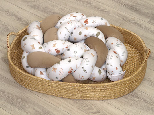 Amy Crib Bumpers Braided Inside Beige 21x180cm