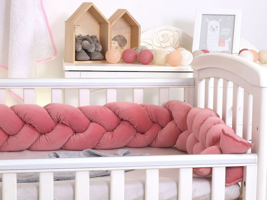 Amy Crib Bumpers Braided Inside Pink 21x180cm