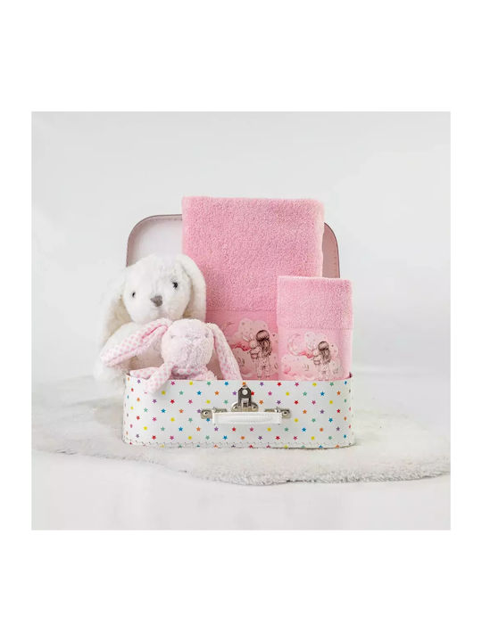 Borea Set of baby towels 2pcs Pink 30 cmx50cm