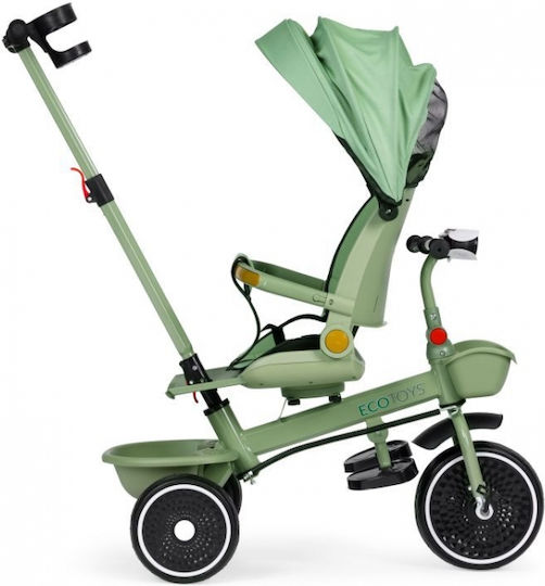 Ecotoys Триколка с Ръкохватка за Родител Зелен