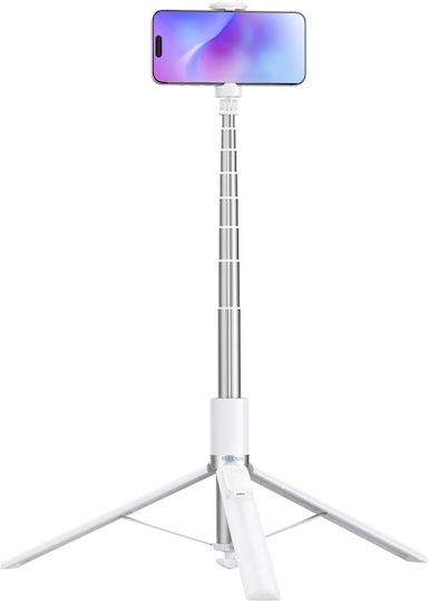 Telesin Selfie Stick Cu Bluetooth Telecomandă Alb