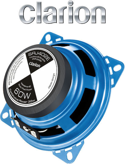 Clarion Car Speaker Set SRJ-402E 4" with 60W RMS (2 Way)