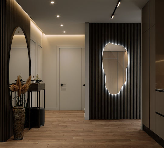 Tulup Oglindă de Perete cu Iluminare LED 80x40cm 1buc