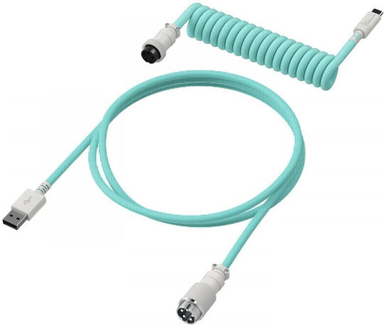 HyperX Spiral USB 2.0 Cable USB-C male - USB-A Πράσινο 1m 6J681AA