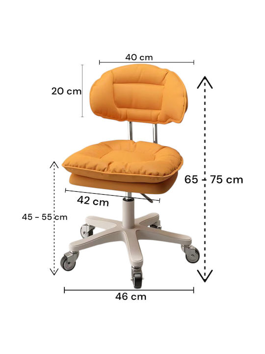 Office & Desk Stool with Backrest Orange 42x46x65cm
