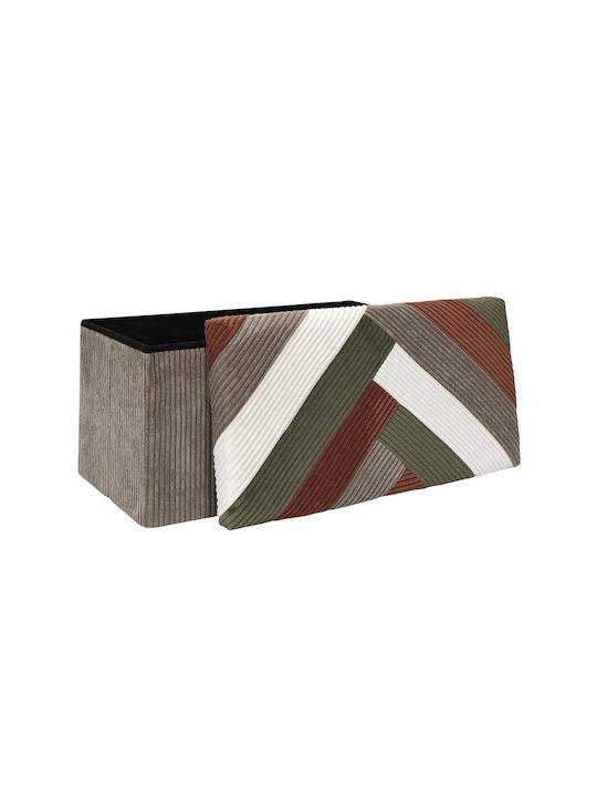 Stool Bench Stool With Storage Space Upholstered with Fabric Multicolour 76x38x38cm