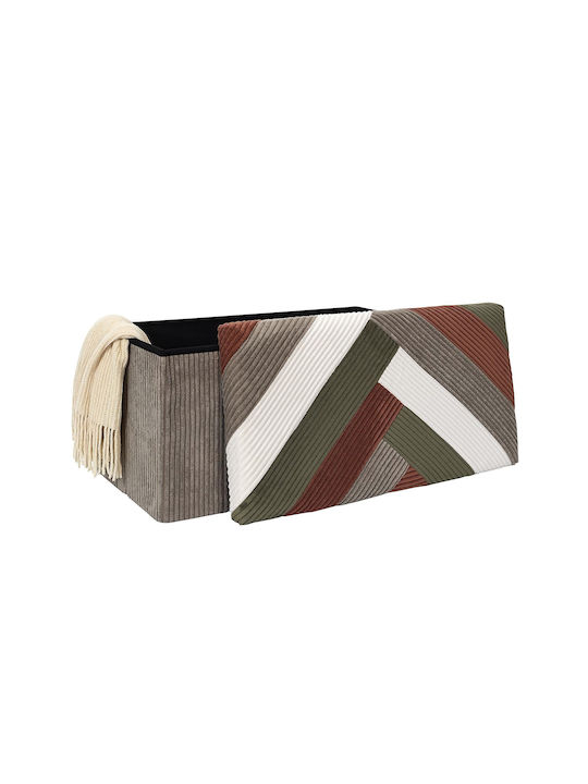 Stool Bench Stool With Storage Space Upholstered with Fabric Multicolour 76x38x38cm