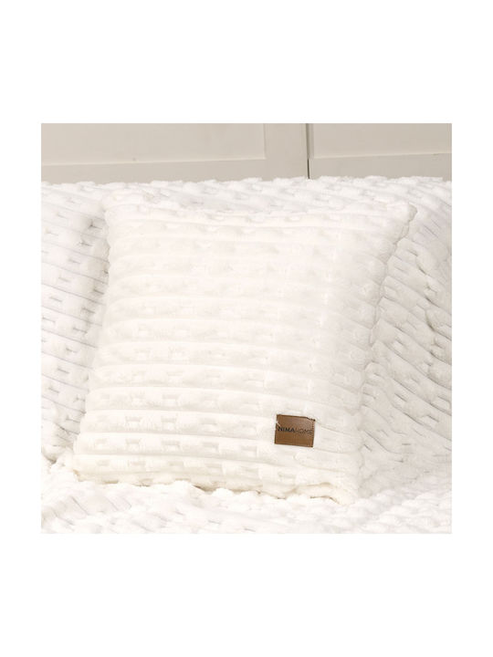 Nima Decorative Pillow Case Savara in Velvet Ivory 45x45cm