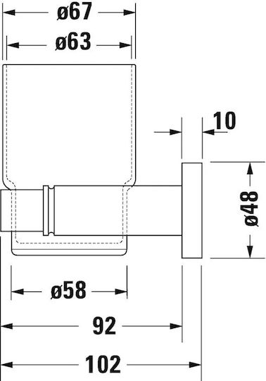 Duravit Επιτοίχια Ποτηροθήκη Ασημί