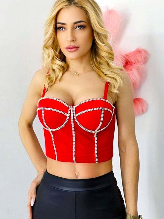 Bluza Damă Corset Roșie