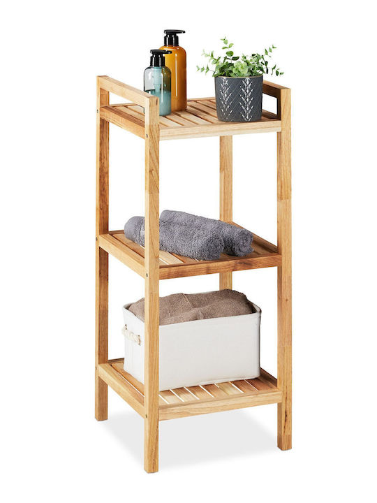 Relaxdays Rafturi de baie Raft Baie Lemn 81x35x35cm Maro