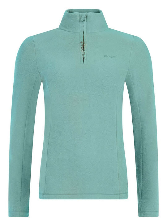 Χειμερινή Γυναικεία Fleece Μπλούζα με Φερμουάρ Glacial Blue