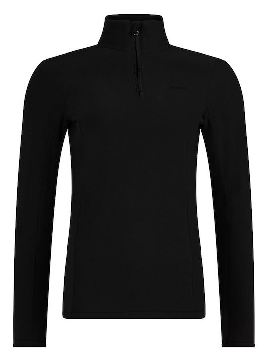 Winter Women's Fleece Blouse with Zipper True Black