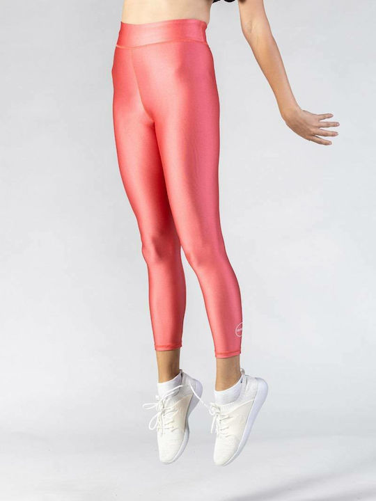 Hydro+Glow Performance 17-2001 Training Women's Cropped Leggings Shiny & High Waist Coral