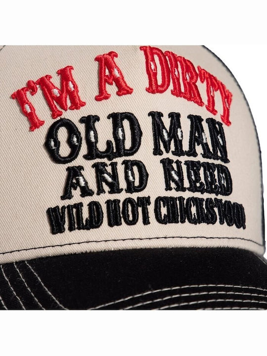 King Kerosin Καπέλο I''m A Dirty Old Man Cap Black&offwhite