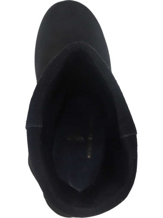 Leder Stiefeletten Damen Schwarz