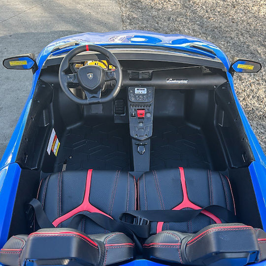 Lamborghini Aventador SV Two Seater with Remote Control Licensed 24 Volt Blue for 3+ Years Old