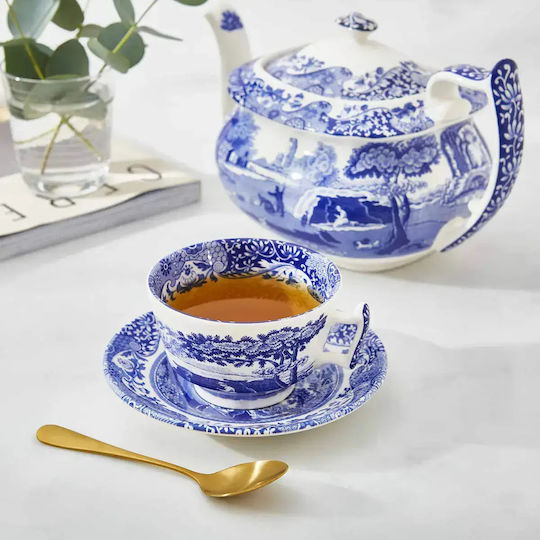 Spode Σετ Φλιτζάνια Καφέ Κεραμικά Μπλε 200ml 8τμχ