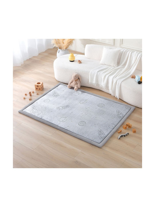 Hakuna Matte Χειροποίητο Παιδικό Χαλί Γκρι 170x120cm Πάχους 25mm