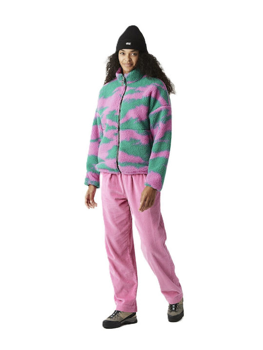Women's Cardigan with Zipper Fuchsia