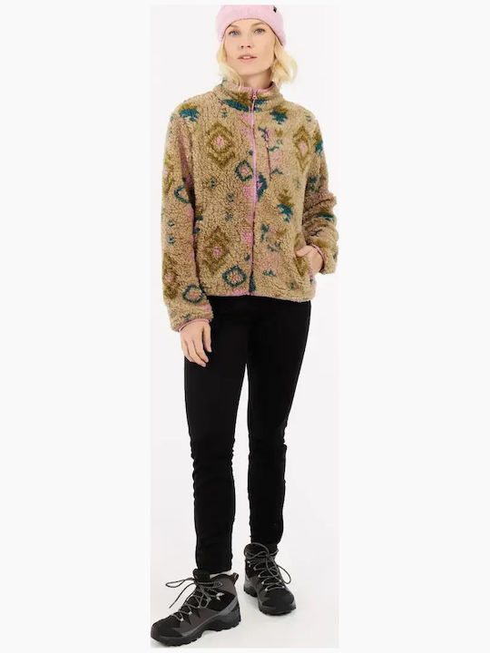 Fleece Γυναικεία Ζακέτα με Φερμουάρ Bamboo Beige