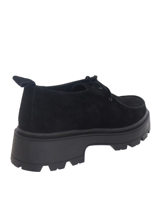 Leather Women's Loafers in Black Color