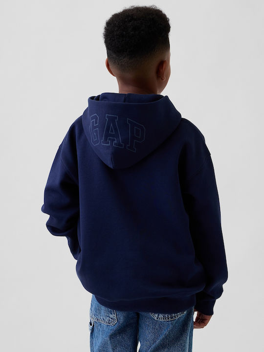Fleece Bluze Și Hanorace Pentru Copii Cu Glugă Și Buzunare Albastre