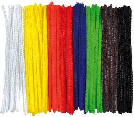 Set 100 Pieces 3 Mm Diameter Plush Wire 15 Cm Length Basic Colors