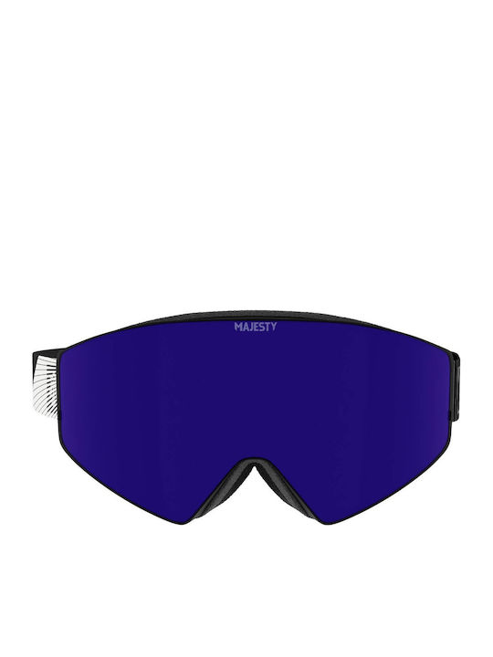 Majesty Μάσκα Σκι & Snowboard Ενηλίκων Μαύρη με Φακό σε Μαύρο Χρώμα
